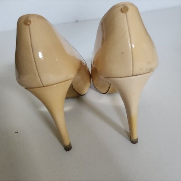 TED BAKER | Patent leather pumps open toe yellow heels sz 38.5 - Picture 4 of 6